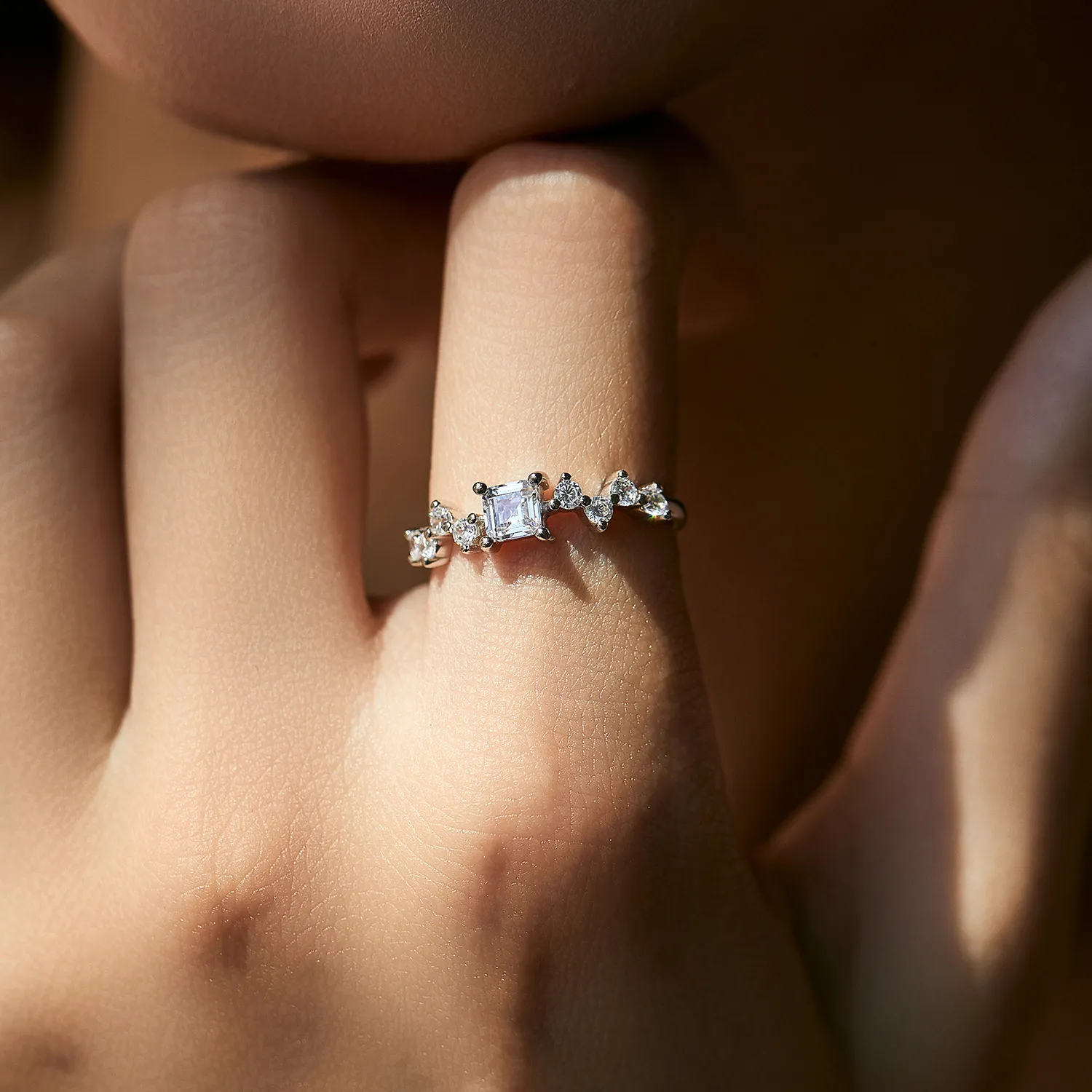 925 Sterling Silver Emerald-Cut Zircon Ring 70100439 - image1