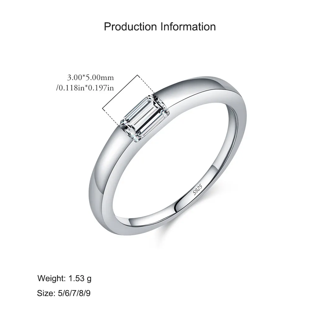 925 Sterling Silver Minimalist Solitaire Zircon Ring 70100443 - image2