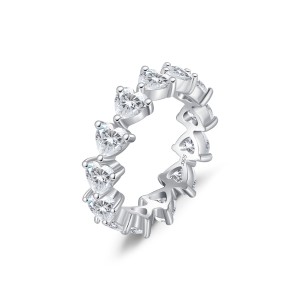 925 Sterling Silver Full Zircon Sweet Heart Ring 70100450