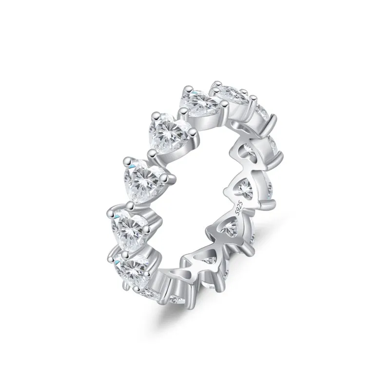 925 Sterling Silver Full Zircon Sweet Heart Ring 70100450