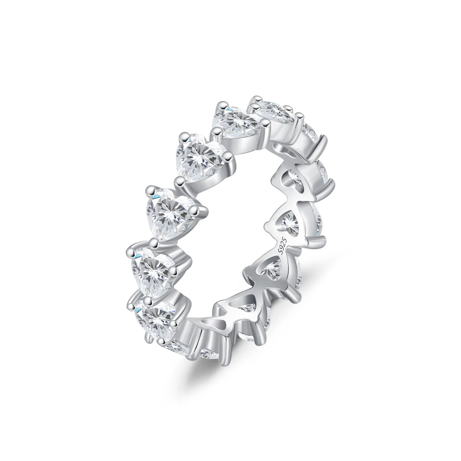 925 Sterling Silver Full Zircon Sweet Heart Ring 70100450