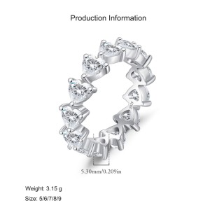 925 Sterling Silver Full Zircon Sweet Heart Ring 70100450