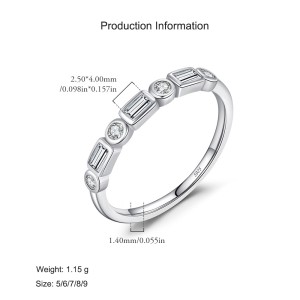 925 Sterling Silver Geometric Zircon Stackable Ring 70100451