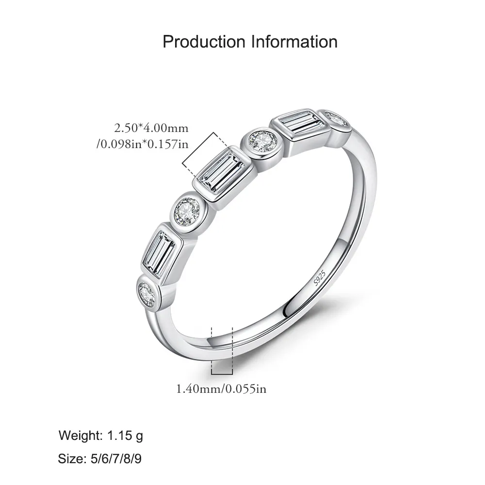 925 Sterling Silver Geometric Zircon Stackable Ring 70100451 - image2
