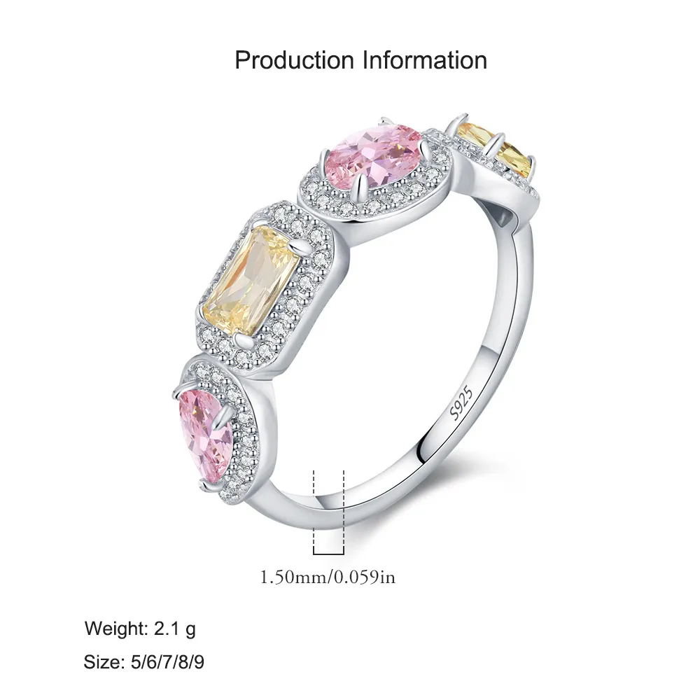 925 Sterling Silver Colorful Candy Zircon Ring 70100454 - image2