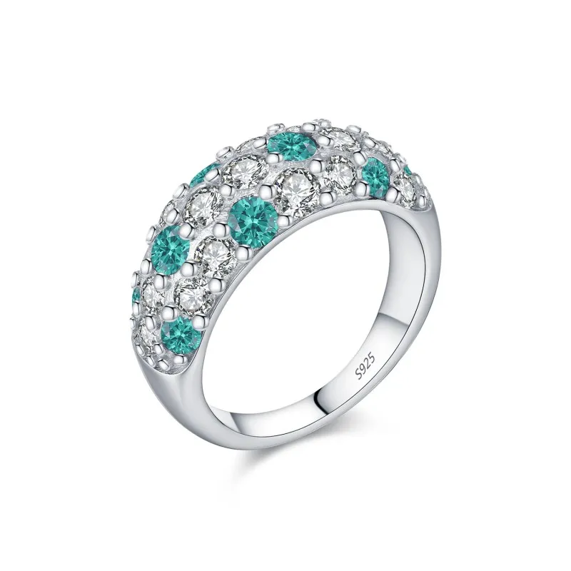 925 Sterling Silver Paraiba Color Zircon Ring 70100455