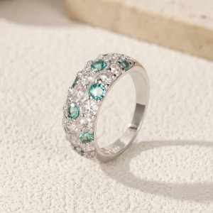 925 Sterling Silver Paraiba Color Zircon Ring 70100455