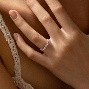 925 Sterling Silver Beaded Vintage Ring 70100459