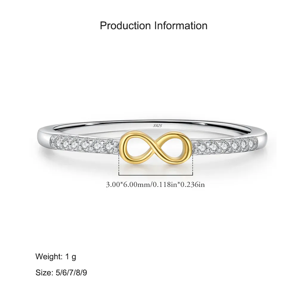 925 Sterling Silver Two-Tone Infinity Heart Ring 70100463 - image2