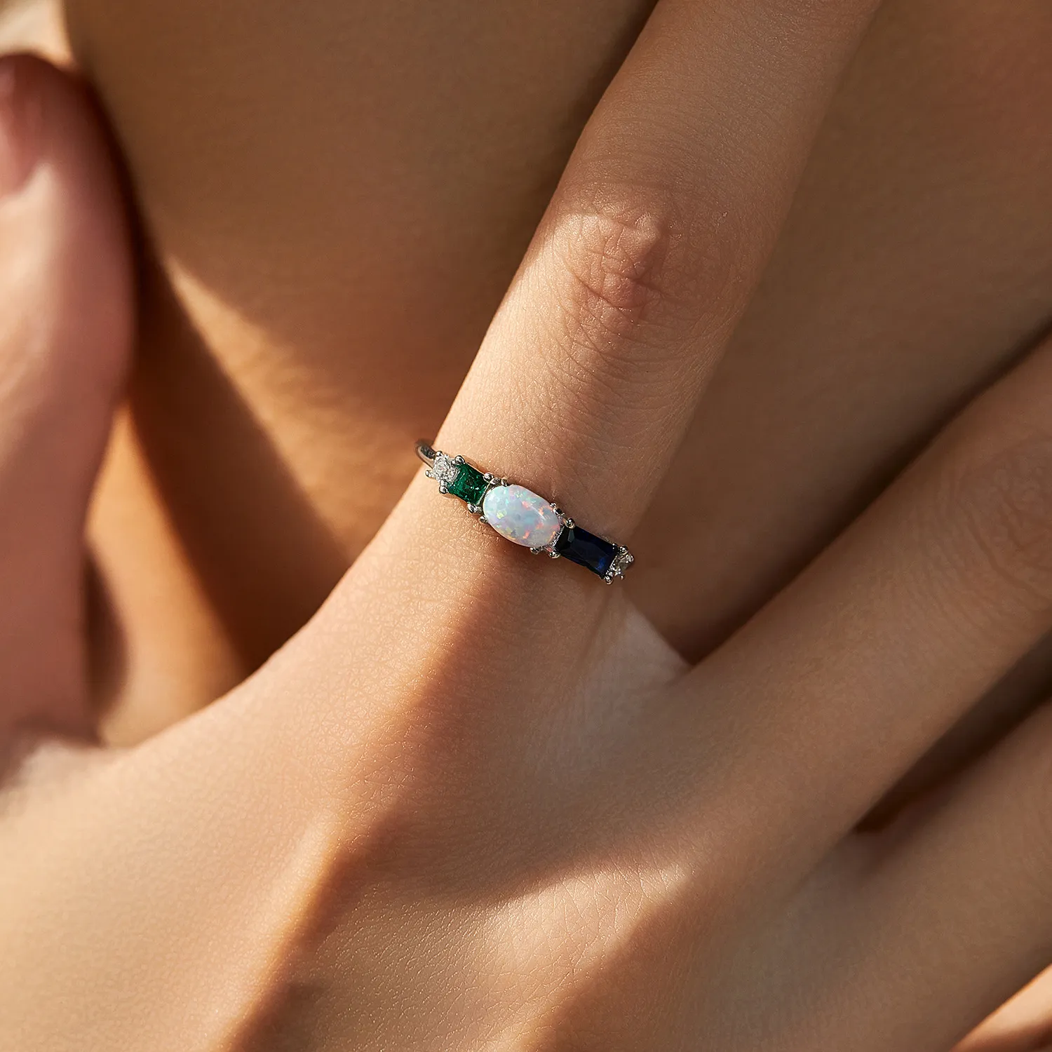 925 Sterling Silver Vintage Opal-Inspired Ring 70100464 - image1