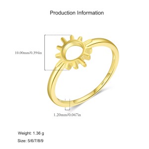 925 Sterling Silver Minimalist Sunshine Ring 70100465
