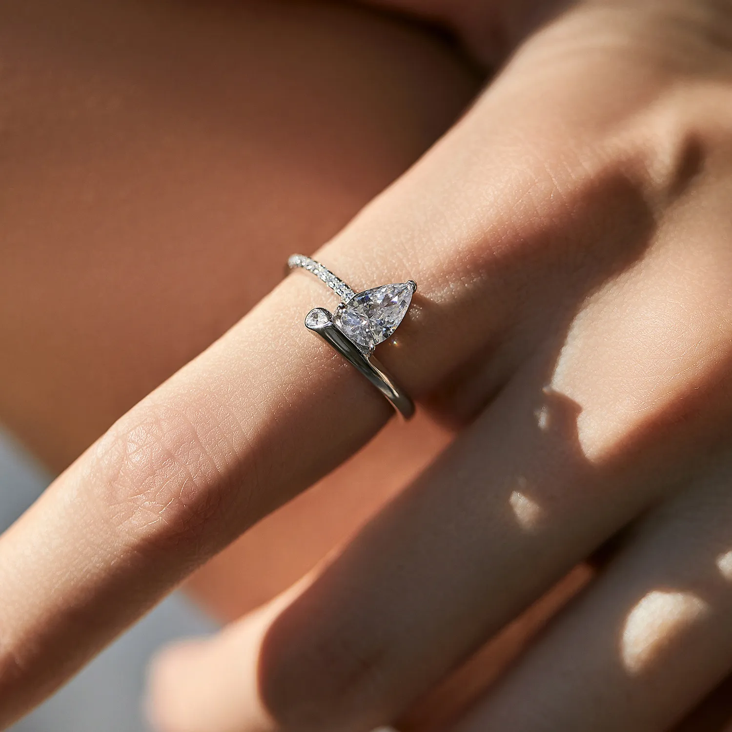 925 Sterling Silver Teardrop CZ Ring 70100467 - image1