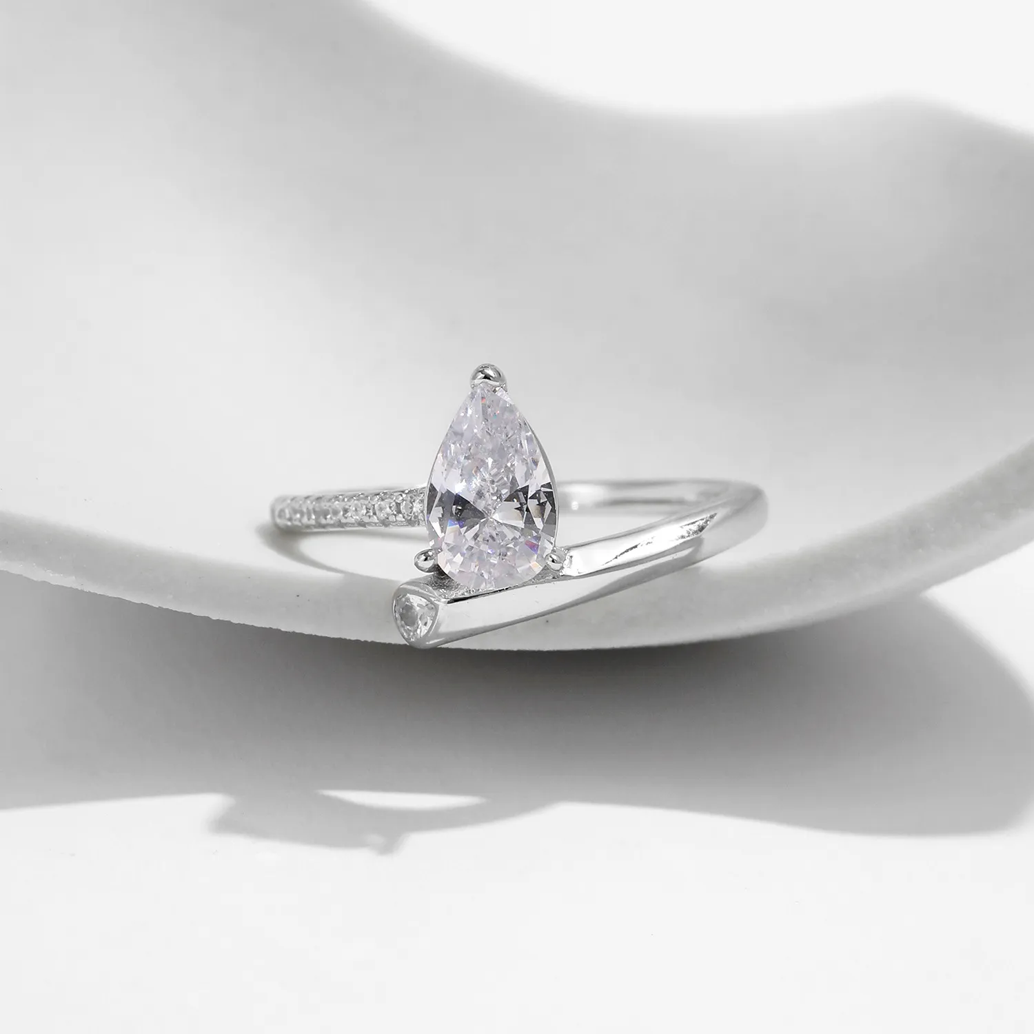 925 Sterling Silver Teardrop CZ Ring 70100467 - image4