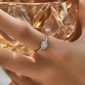 925 Sterling Silver Sunflower Opal Ring 70100474