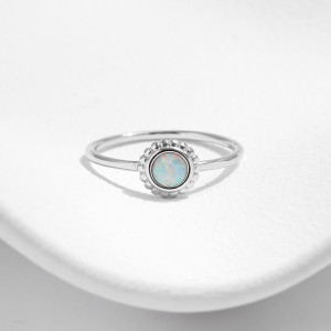 925 Sterling Silver Sunflower Opal Ring 70100474