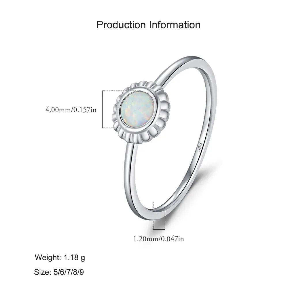 925 Sterling Silver Sunflower Opal Ring 70100474 - image2