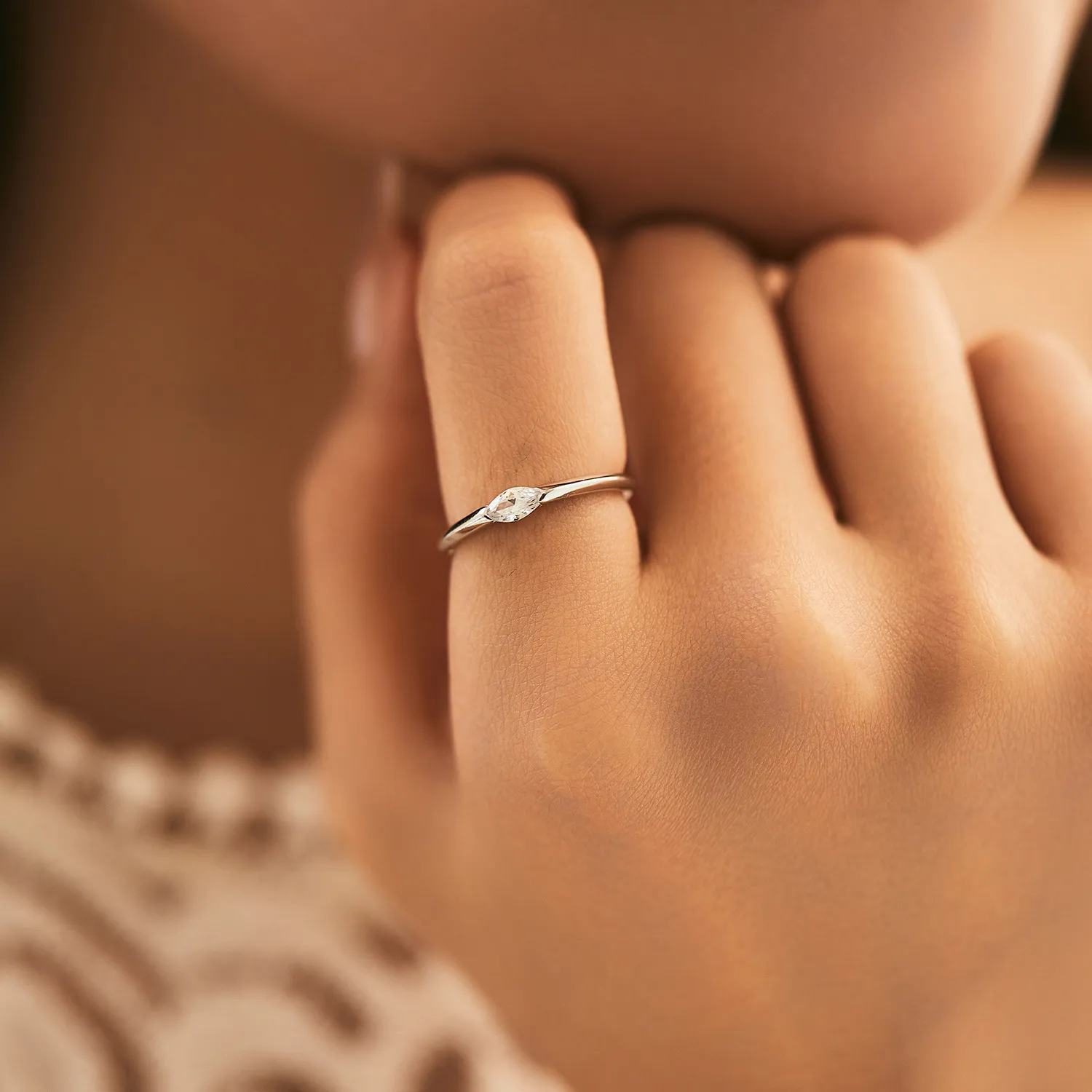 925 Sterling Silver Minimalist Solitaire CZ Ring 70100475 - image1