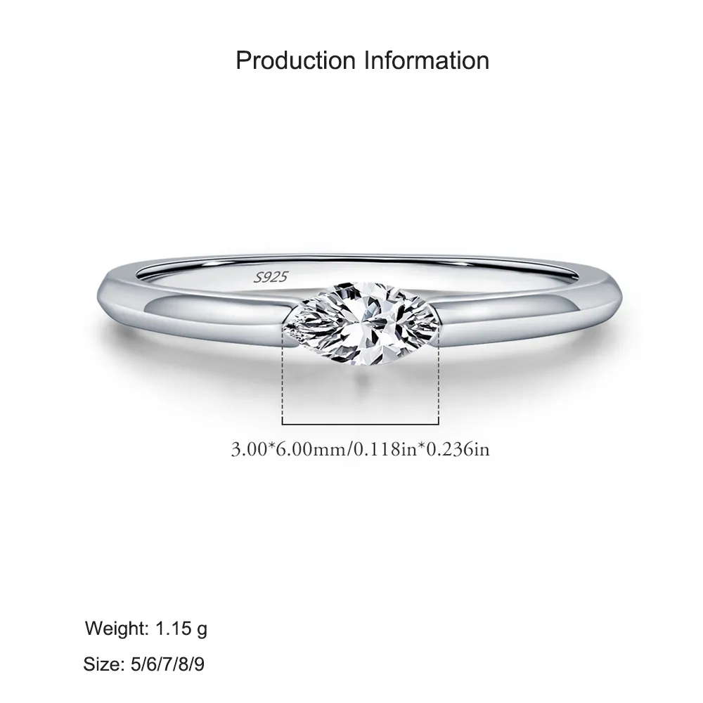 925 Sterling Silver Minimalist Solitaire CZ Ring 70100475 - image2