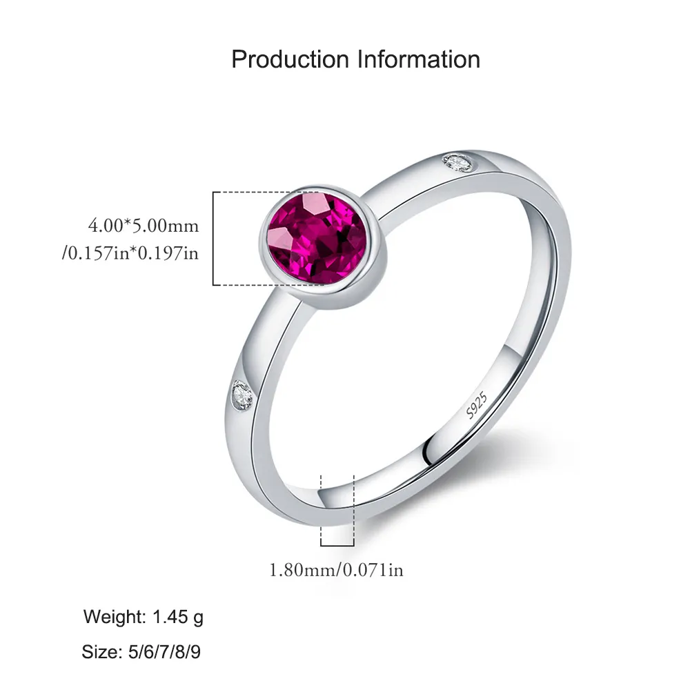 925 Sterling Silver Vintage Ruby-Red Crystal Ring 70100476 - image2