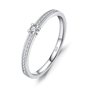925 Sterling Silver Dainty CZ Minimalist Ring 70100477