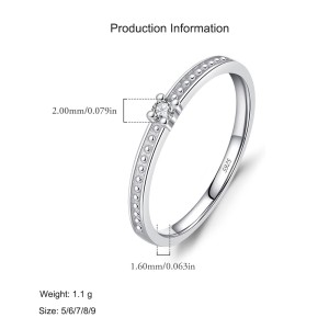 925 Sterling Silver Dainty CZ Minimalist Ring 70100477