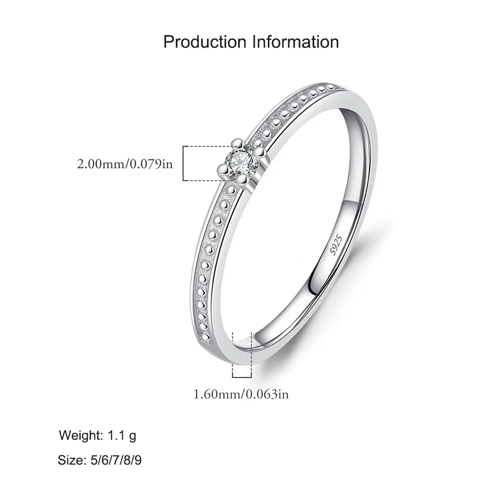 925 Sterling Silver Dainty CZ Minimalist Ring 70100477 - image2