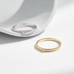 925 Sterling Silver Dainty CZ Minimalist Ring 70100477