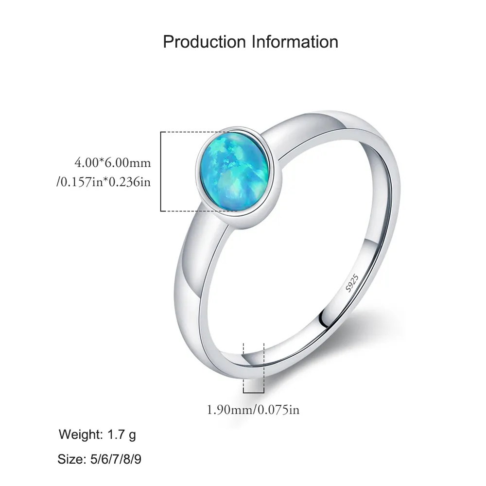 925 Sterling Silver Vintage Opal Blue Fire Ring70100480 - image2