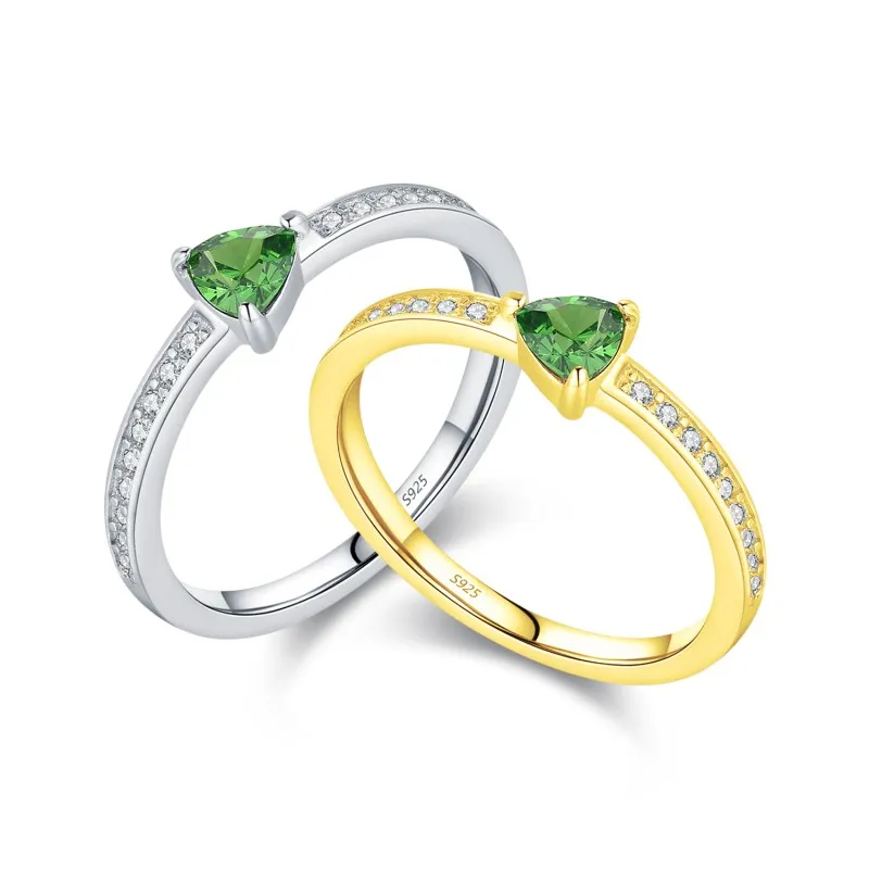 925 Sterling Silver Emerald CZ Band Ring 70100484