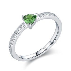 925 Sterling Silver Emerald CZ Band Ring 70100484