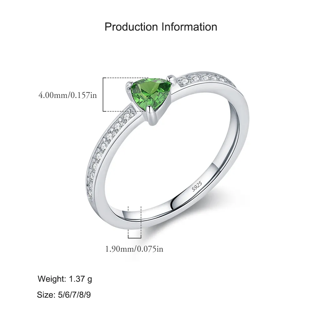 925 Sterling Silver Emerald CZ Band Ring 70100484 - image2