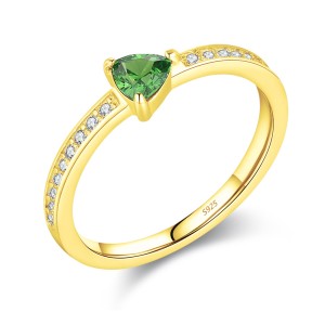 925 Sterling Silver Emerald CZ Band Ring 70100484