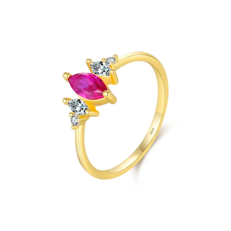 925 Sterling Silver  Vintage Zircon Cocktail Ring 70100488