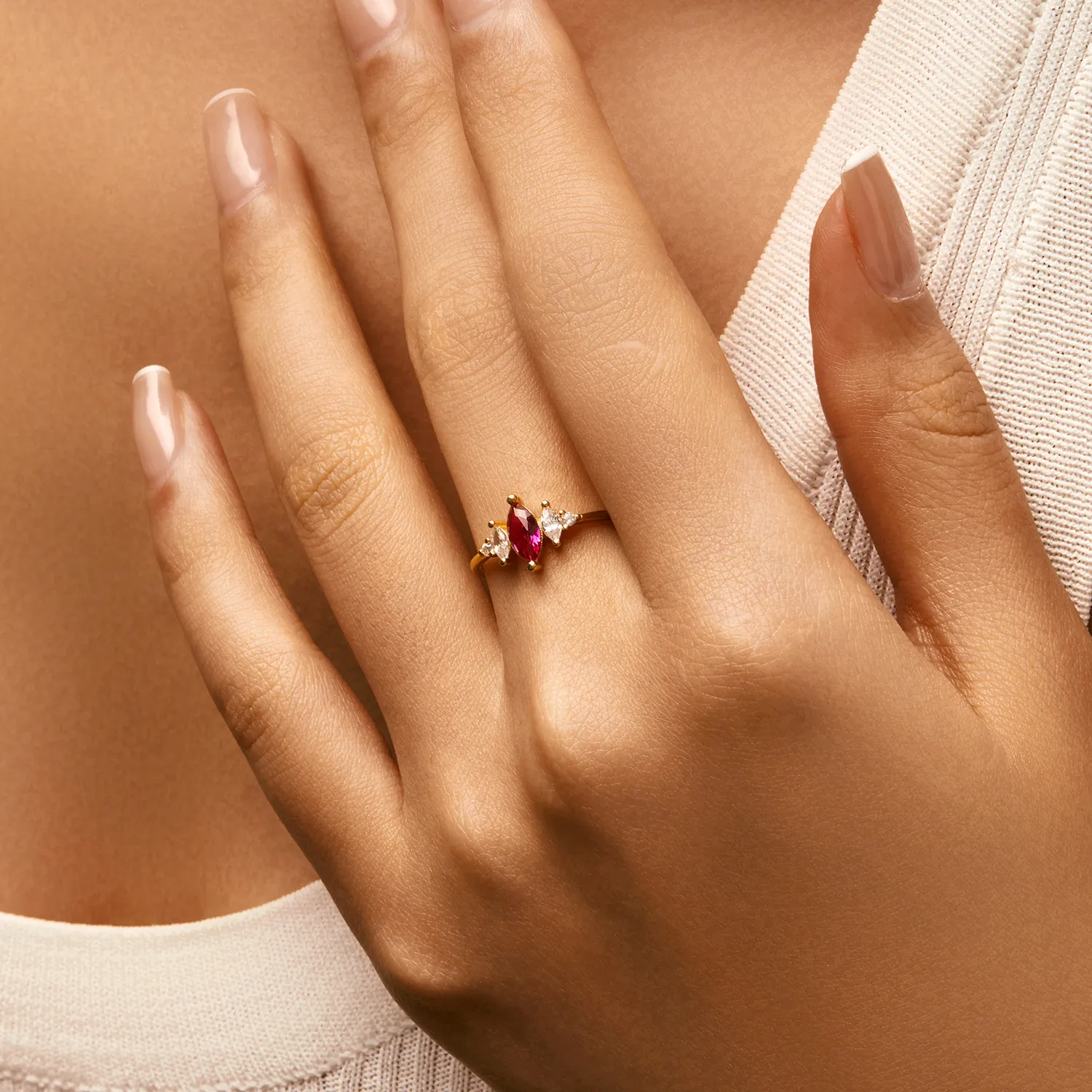 925 Sterling Silver  Vintage Zircon Cocktail Ring 70100488 - image1