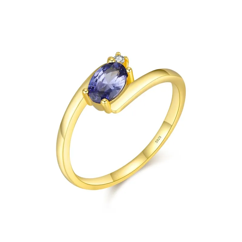 925 Sterling Silver Oval Zircon Ring 70100489