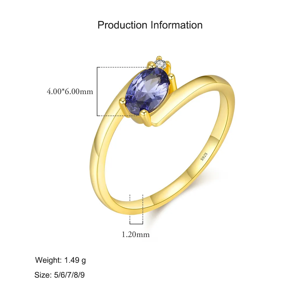 925 Sterling Silver Oval Zircon Ring 70100489 - image2