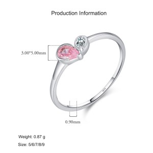 925 Sterling Silver Teardrop Minimalist Ring 70100491