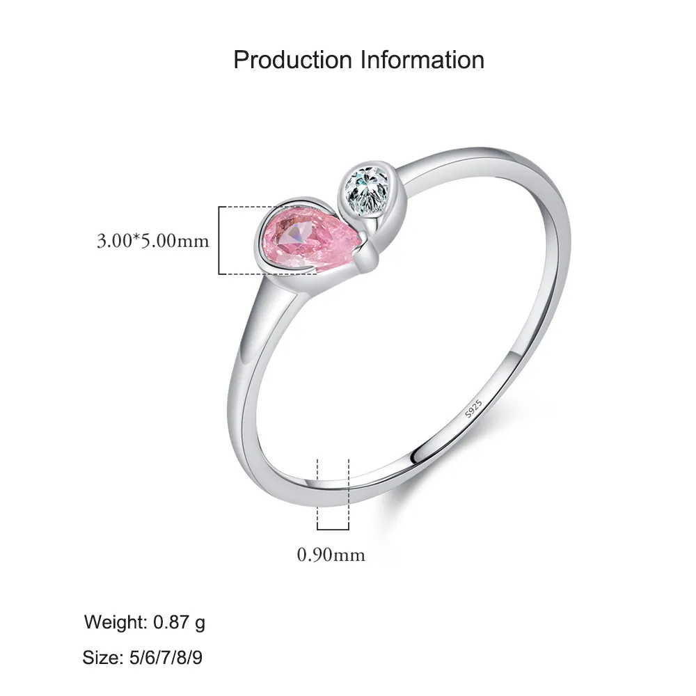 925 Sterling Silver Teardrop Minimalist Ring 70100491 - image2
