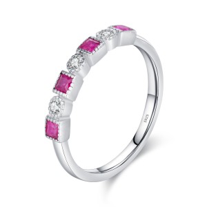 925 Sterling Silver Princess-Cut CZ Ring 70100492
