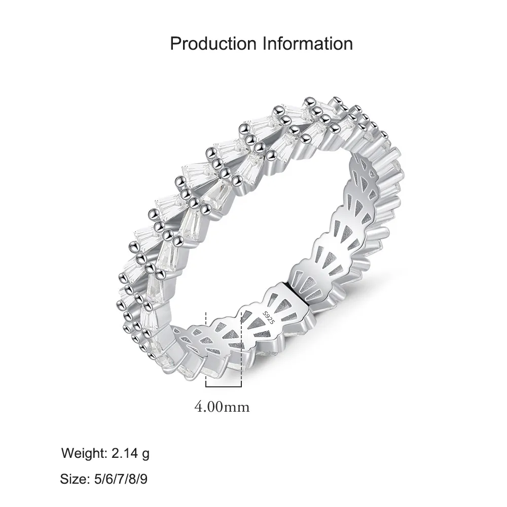 925 Sterling Silver Full Eternity Baguette CZ Ring 70100495 - image2