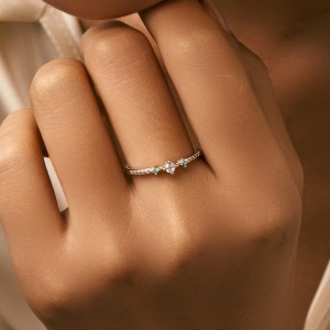 925 Sterling Silver Minimalist Dainty Stacking Ring 70100501