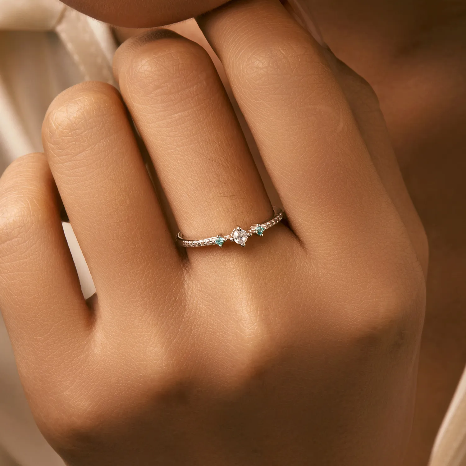 925 Sterling Silver Minimalist Dainty Stacking Ring 70100501 - image1