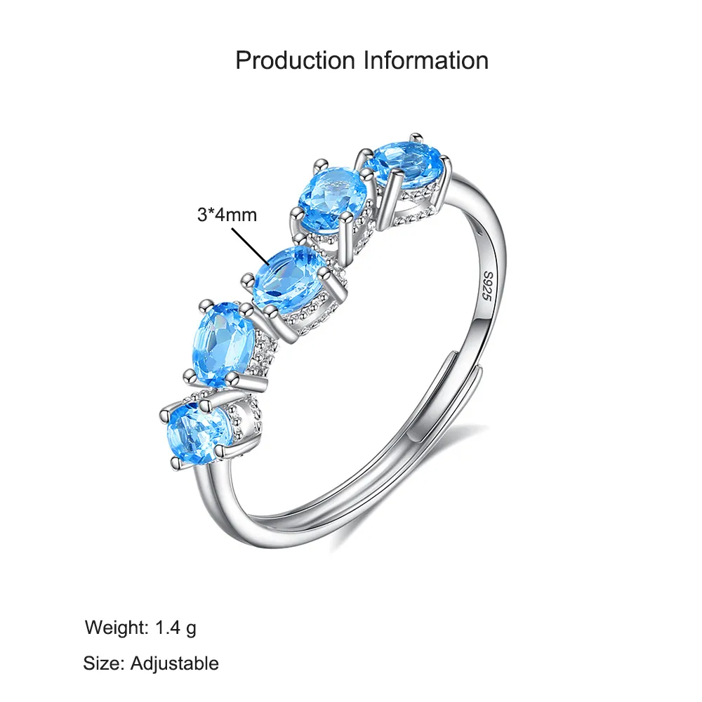 925 Sterling Silver Natural Multi-Stone Ring 70100504 - image2