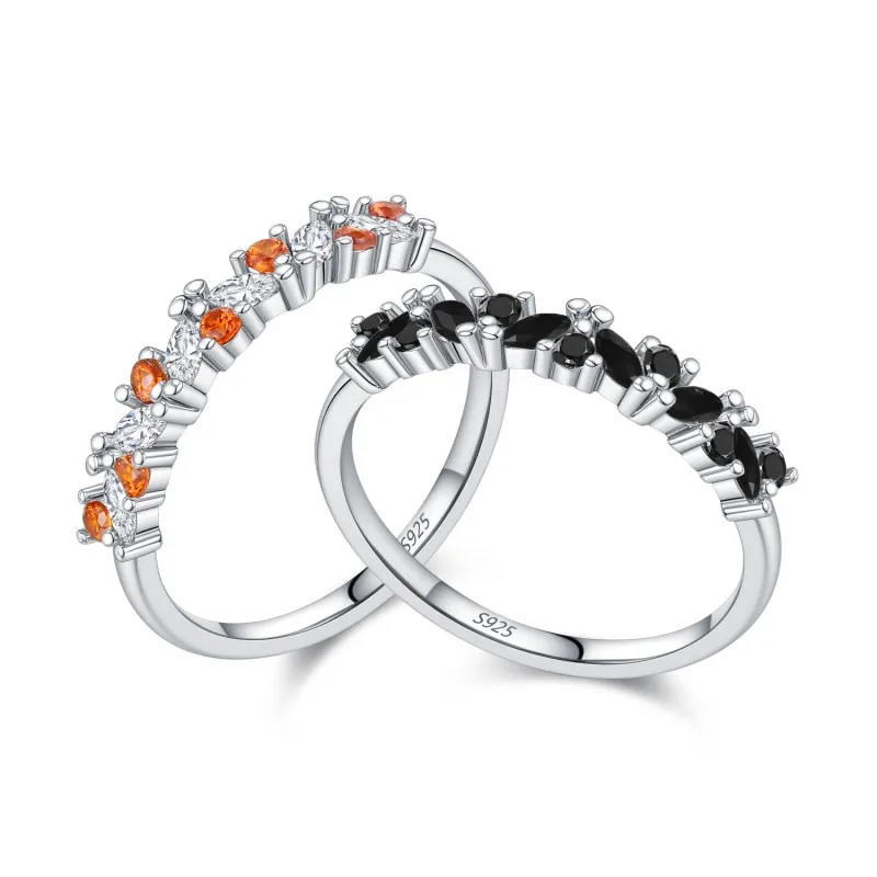 925 Sterling Silver Sparkling Zircon Stacking Ring 70100505