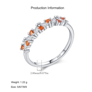 925 Sterling Silver Sparkling Zircon Stacking Ring 70100505