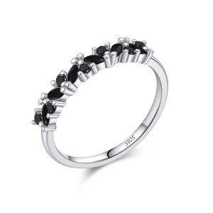 925 Sterling Silver Sparkling Zircon Stacking Ring 70100505