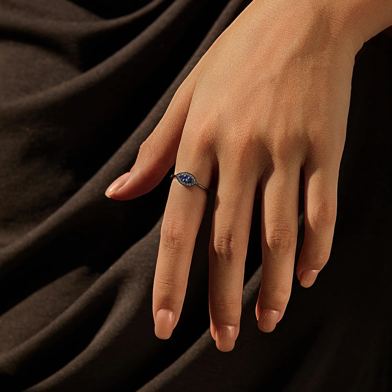 925 Sterling Silver Gothic Tanzanite Zircon Ring 70100506 - image1