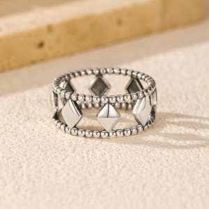 925 Sterling Silver Geometric Rhombus Ring 70100507