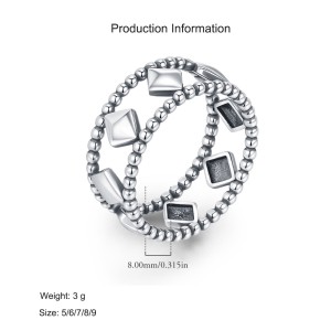 925 Sterling Silver Geometric Rhombus Ring 70100507