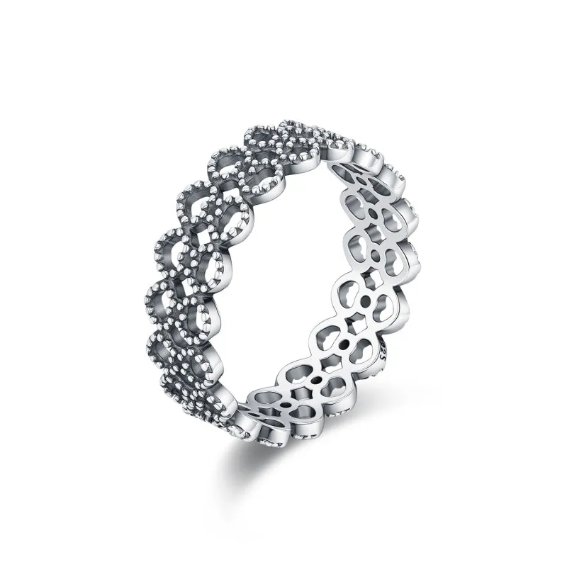 925 Sterling Silver Vintage Lace Heart Ring 70100508